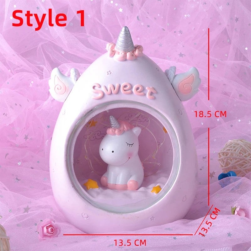 Bluejw LED Resin Unicorn Night Light for Kids, Baby Girls Bedroom Decor, Cute Animal Bedside Lamp, Children's Toy, Xmas Birthday Gift, Night Lights - Image 1